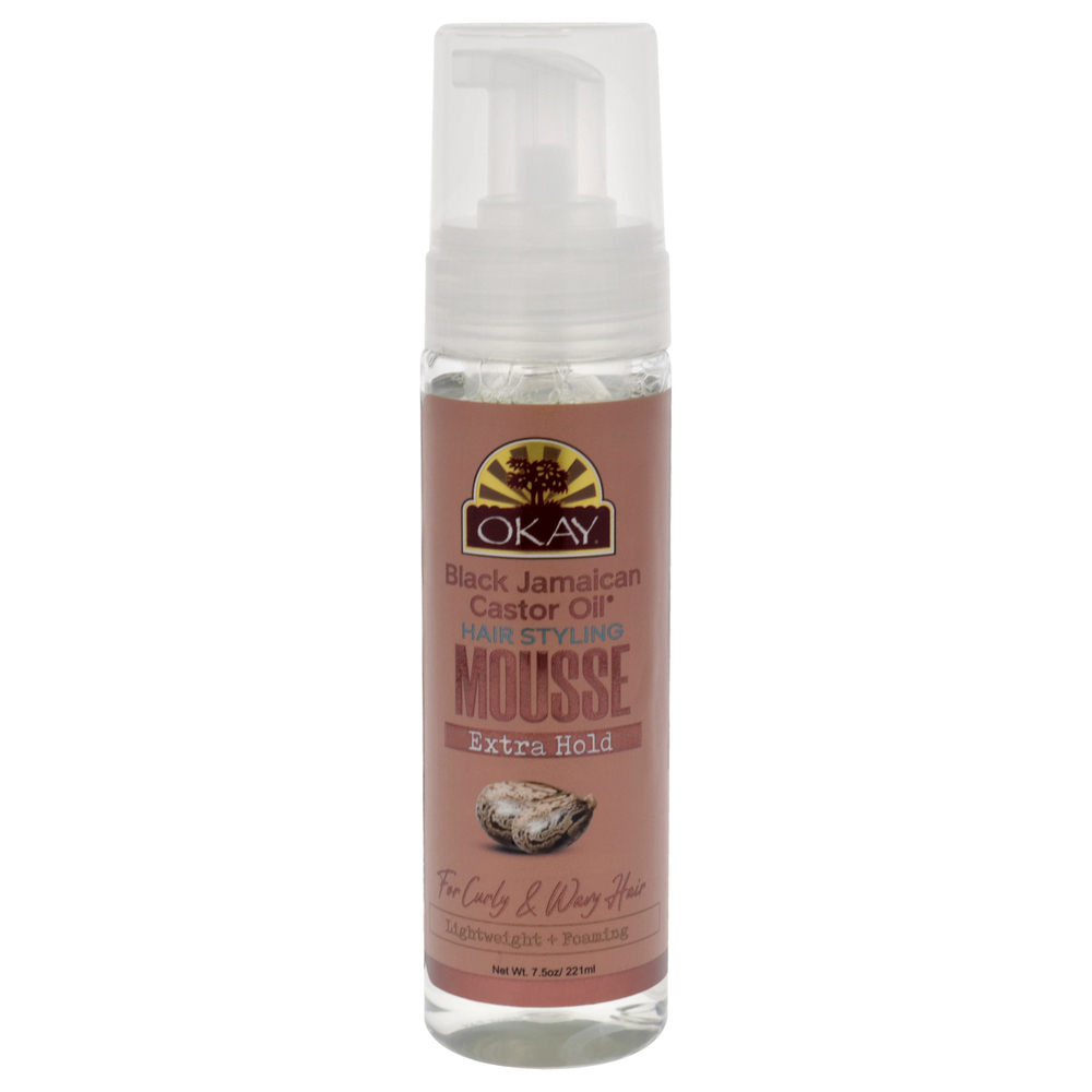 Black Jamaican Castor Oil Hair Styling Mousse by Okay for Unisex 7.5 oz Mousse